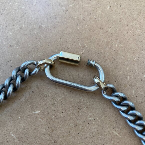 Marla Aaron Silver Mini Mega 16" Chain with Silver and 14K Gold Lock - Picture 4 of 4